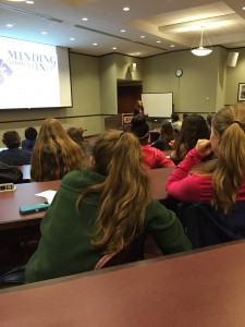 Jackie Ricciardi from Minding Your Mind presented to Peddie students about mental health problems. Photographer: Amanda Bullock ’16