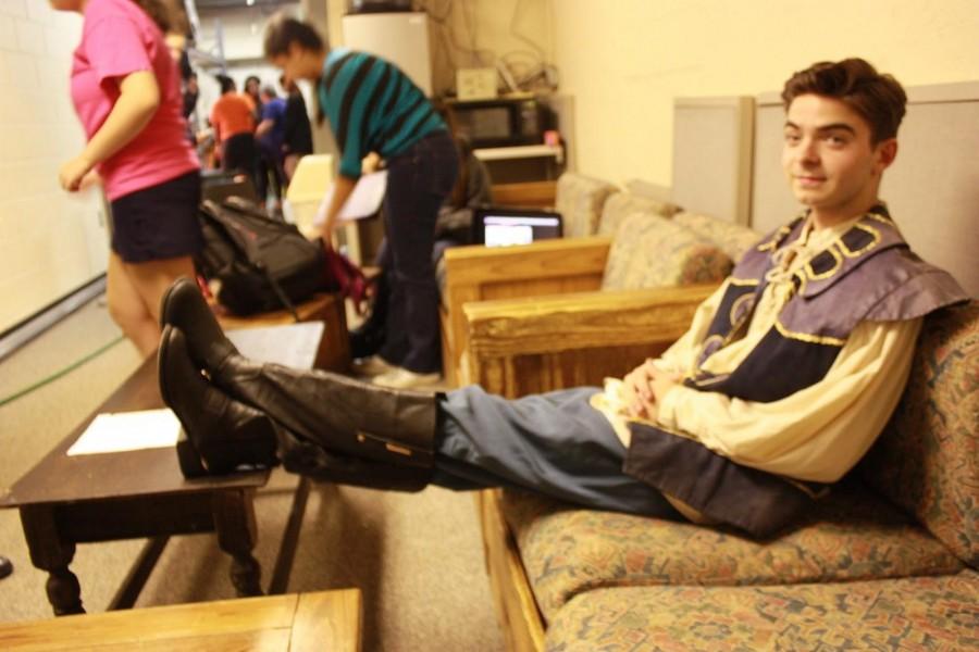 Romeo played by Alex Deland’17 relaxes before his debut on stage. Photographer: Rajae McClinek ’16
