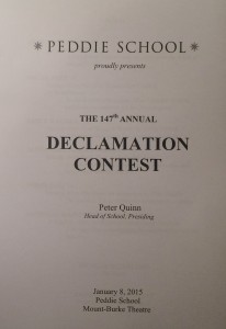 The 147th annual Declamation Contest was held in the Mount-Burke Theatre. Photographer: Caroline Casey '15