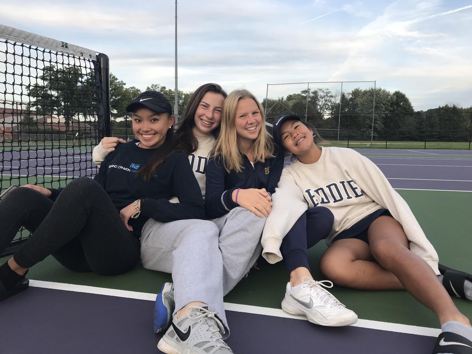 From left to right: Kathryn Fang '22, Bateman Solms '20, Anna Möller '20, Emme Pham '22.
