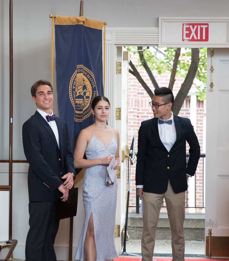 Co-Presidents Johnny Sussek 20 and Julia Patella 20, Head Senior Class Representative Dennis Zhang 20