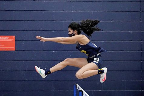 Priyanka Seth 24 competes in the Indoor Track Meet in the field house.