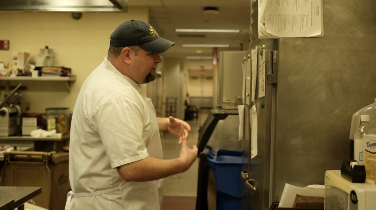 Frame from PFS Kitchens Tour video featuring Head Chef Jeremy Stahl
